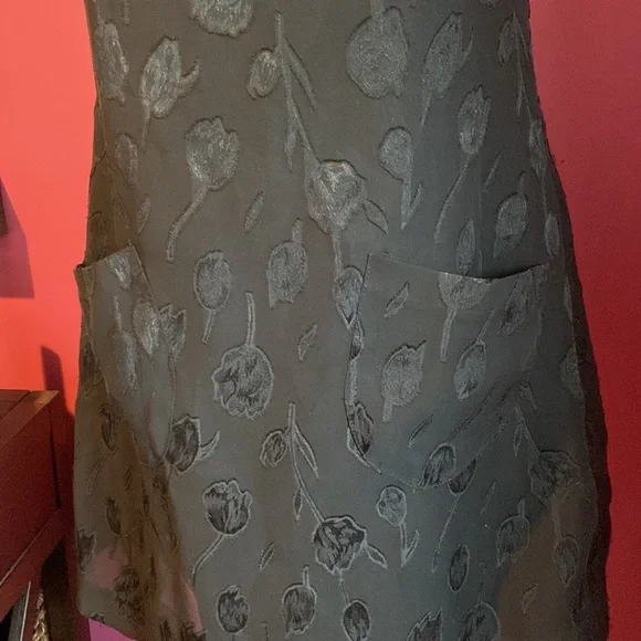 Vintage Esprit Black Floral Shift Dress Medium - Picture 3 of 6